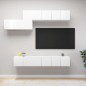 vidaXL Set de muebles de salón TV 7 piezas madera de ingeniería blanco vidaXL Set de muebles de salón TV 7 piezas madera de ingeniería blanco