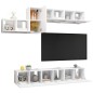 vidaXL Set de muebles de salón TV 7 piezas madera de ingeniería blanco vidaXL Set de muebles de salón TV 7 piezas madera de ingeniería blanco
