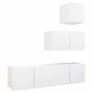 vidaXL Set de muebles de salón TV 4 piezas madera de ingeniería blanco
