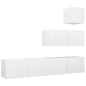 vidaXL Set de muebles de salón TV 4 piezas madera de ingeniería blanco vidaXL Set de muebles de salón TV 4 piezas madera de ingeniería blanco