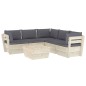 vidaXL Muebles de jardín de palés 6 piezas y cojines madera de abeto 