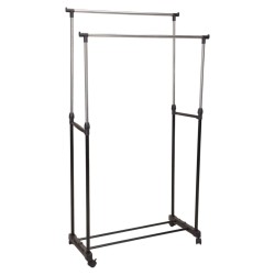 Storage solutions Perchero con dos barras y ruedas 80x42x(90-160) cm