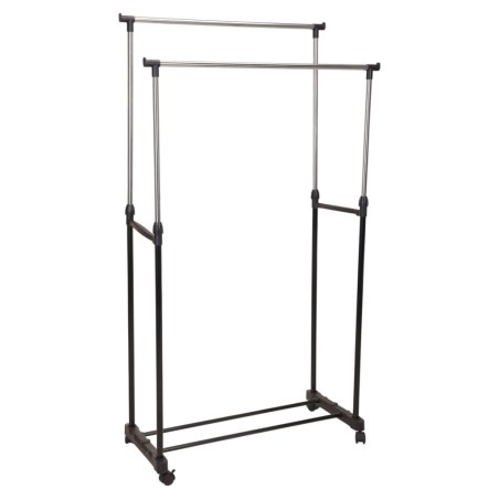 Storage solutions Perchero con dos barras y ruedas 80x42x(90-160) cm