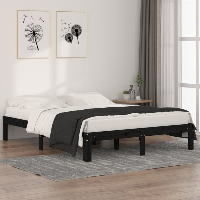 vidaXL Estructura de cama madera maciza king size 150x200 cm vidaXL Estructura de cama madera maciza king size 150x200 cm