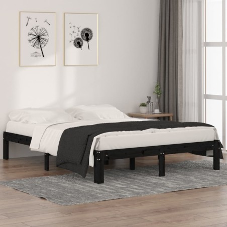 vidaXL Estructura de cama madera maciza king size 150x200 cm