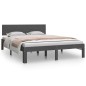 vidaXL Estructura de cama madera maciza gris 150x200 cm vidaXL Estructura de cama madera maciza gris 150x200 cm