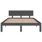 vidaXL Estructura de cama madera maciza gris 150x200 cm vidaXL Estructura de cama madera maciza gris 150x200 cm
