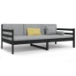 vidaXL Sofá cama madera maciza de pino negro 90x190 cm vidaXL Sofá cama madera maciza de pino negro 90x190 cm