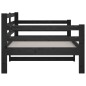 vidaXL Sofá cama madera maciza de pino negro 90x190 cm vidaXL Sofá cama madera maciza de pino negro 90x190 cm