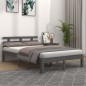 vidaXL Estructura de cama doble madera maciza gris 135x190 cm vidaXL Estructura de cama doble madera maciza gris 135x190 cm