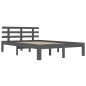 vidaXL Estructura de cama doble madera maciza gris 135x190 cm vidaXL Estructura de cama doble madera maciza gris 135x190 cm