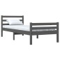 vidaXL Estructura de cama individual madera maciza gris 90x190 cm
