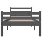 vidaXL Estructura de cama individual madera maciza gris 90x190 cm