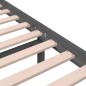 vidaXL Estructura de cama individual madera maciza gris 90x190 cm