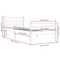 vidaXL Estructura de cama individual madera maciza gris 90x190 cm