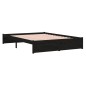 vidaXL Estructura de cama king size madera maciza negro 150x200 cm