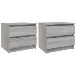 vidaXL Mesitas de noche 2 uds contrachapado gris Sonoma 50x39x43,5 cm
