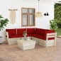vidaXL Muebles de jardín de palets 6 piezas y cojines madera de abeto 