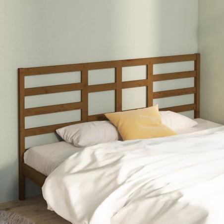 vidaXL Cabecero de cama madera maciza de pino marrón miel 186x4x104 cm