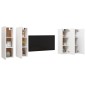 vidaXL Muebles de salón 4 uds madera ingeniería blanco 30,5x30x90 cm vidaXL Muebles de salón 4 uds madera ingeniería blanco 30,5x30x90 cm