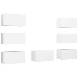 vidaXL Muebles de salón 7 uds madera ingeniería blanco 30,5x30x60 cm