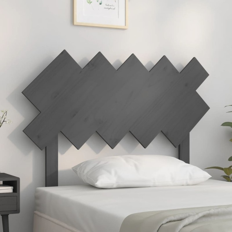 vidaXL Cabecero de cama madera maciza de pino gris 104x3x80,5 cm vidaXL Cabecero de cama madera maciza de pino gris 104x3x80,5 cm