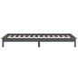 vidaXL Estructura de cama con LED madera maciza gris 90x190 cm