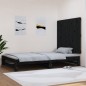 vidaXL Cabecero de cama de pared madera maciza pino negro 108x3x90 cm