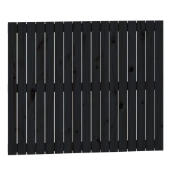 vidaXL Cabecero de cama de pared madera maciza pino negro 108x3x90 cm