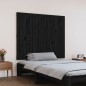 vidaXL Cabecero de cama de pared madera maciza pino negro 108x3x90 cm