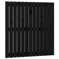vidaXL Cabecero de cama de pared madera maciza pino negro 82,5x3x90 cm