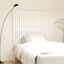 vidaXL Cabecero de cama de pared madera maciza pino blanco 108x3x110cm