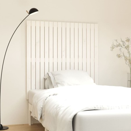 vidaXL Cabecero de cama de pared madera maciza pino blanco 108x3x110cm