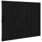 vidaXL Cabecero de cama pared madera maciza pino negro 140x3x110 cm vidaXL Cabecero de cama pared madera maciza pino negro 140x3x110 cm