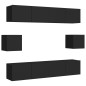 vidaXL Set de muebles de salón TV 6 piezas madera ingeniería negro
