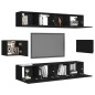 vidaXL Set de muebles de salón TV 6 piezas madera ingeniería negro