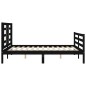vidaXL Estructura cama de matrimonio con cabecero madera maciza negro vidaXL Estructura cama de matrimonio con cabecero madera maciza negro