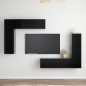 vidaXL Set de muebles de salón TV 4 pzas madera de ingeniería negro vidaXL Set de muebles de salón TV 4 pzas madera de ingeniería negro