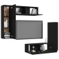 vidaXL Set de muebles de salón TV 4 pzas madera de ingeniería negro vidaXL Set de muebles de salón TV 4 pzas madera de ingeniería negro