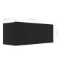 vidaXL Set de muebles de salón TV 2 pzas madera de ingeniería negro