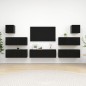 vidaXL Set de muebles de salón TV 7 piezas madera ingeniería negro