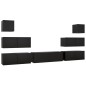 vidaXL Set de muebles de salón TV 7 piezas madera ingeniería negro