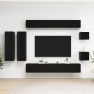 vidaXL Set de muebles de salón TV 8 piezas madera ingeniería negro