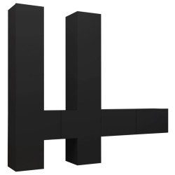 vidaXL Set de muebles de salón TV 6 pzas madera de ingeniería negro