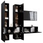 vidaXL Set de muebles de salón TV 6 pzas madera de ingeniería negro