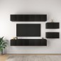vidaXL Set de muebles de TV salón 8 piezas madera contrachapada negro