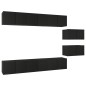 vidaXL Set de muebles de TV salón 8 piezas madera contrachapada negro