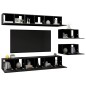 vidaXL Set de muebles de TV salón 8 piezas madera contrachapada negro