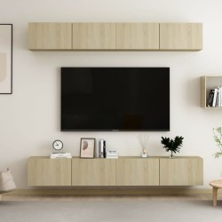 vidaXL Juego de muebles de salón 4 piezas roble Sonoma 100x30x30 cm