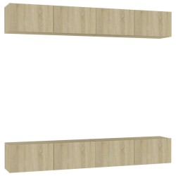 vidaXL Juego de muebles de salón 4 piezas roble Sonoma 100x30x30 cm